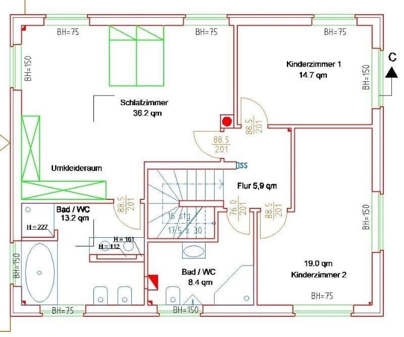 Prodej domu 236 m², pozemek 735 m², Kästorf, Dolní Sasko Prodej domu 236 m², pozemek 735 m², Kästorf, Dolní Sasko