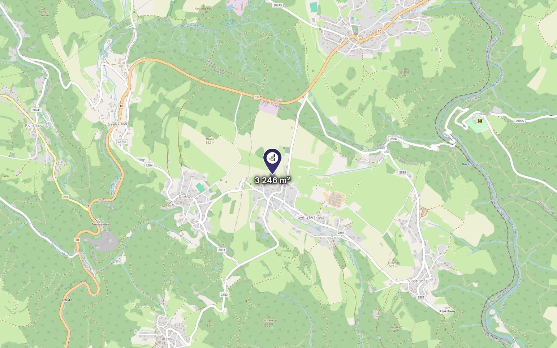 Prodej pozemku 1.082 m², Jílové u Držkova, Liberecký kraj Prodej pozemku 1.082 m², Jílové u Držkova, Liberecký kraj