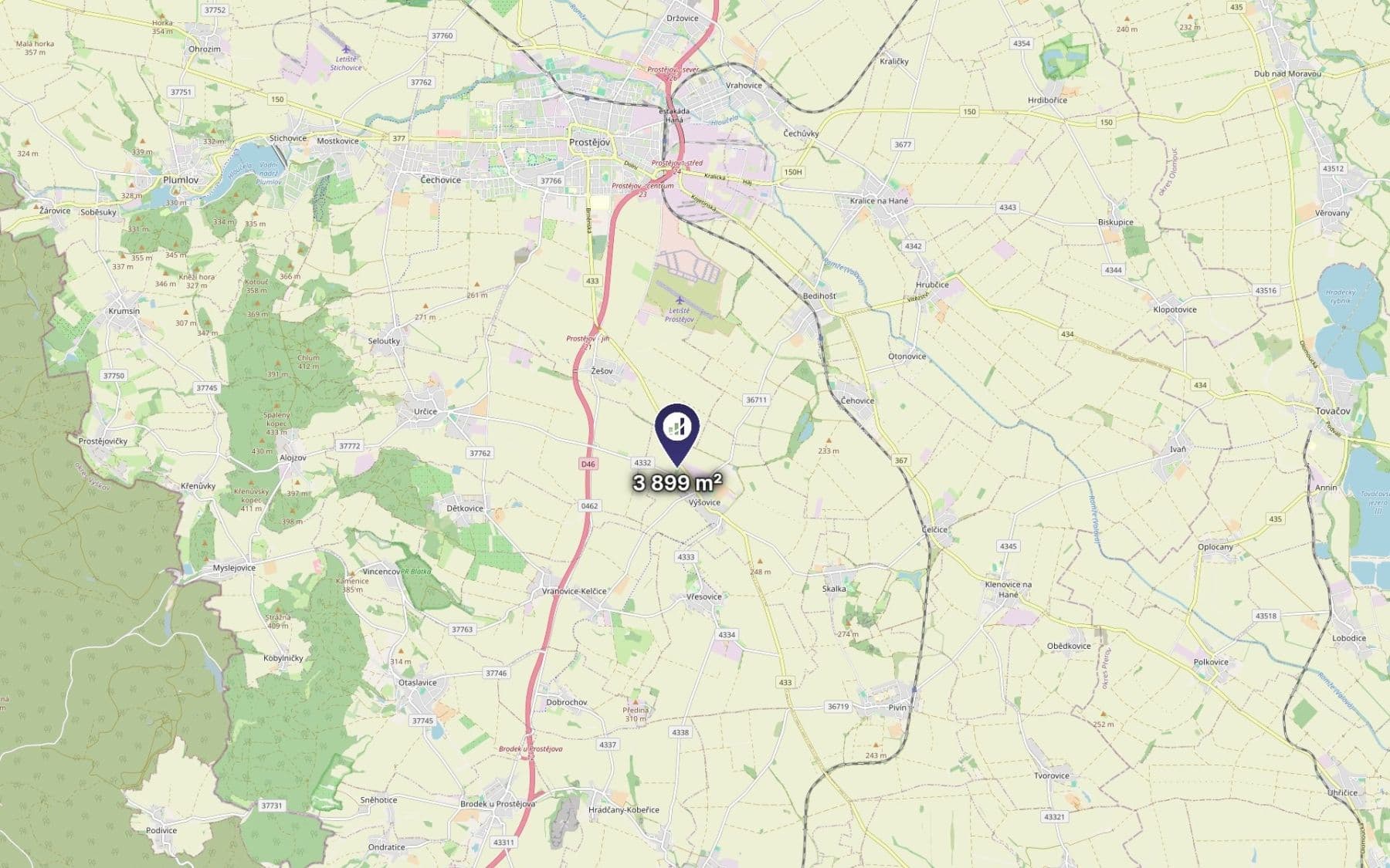 Prodej pozemku 1.300 m², Výšovice, Olomoucký kraj Prodej pozemku 1.300 m², Výšovice, Olomoucký kraj