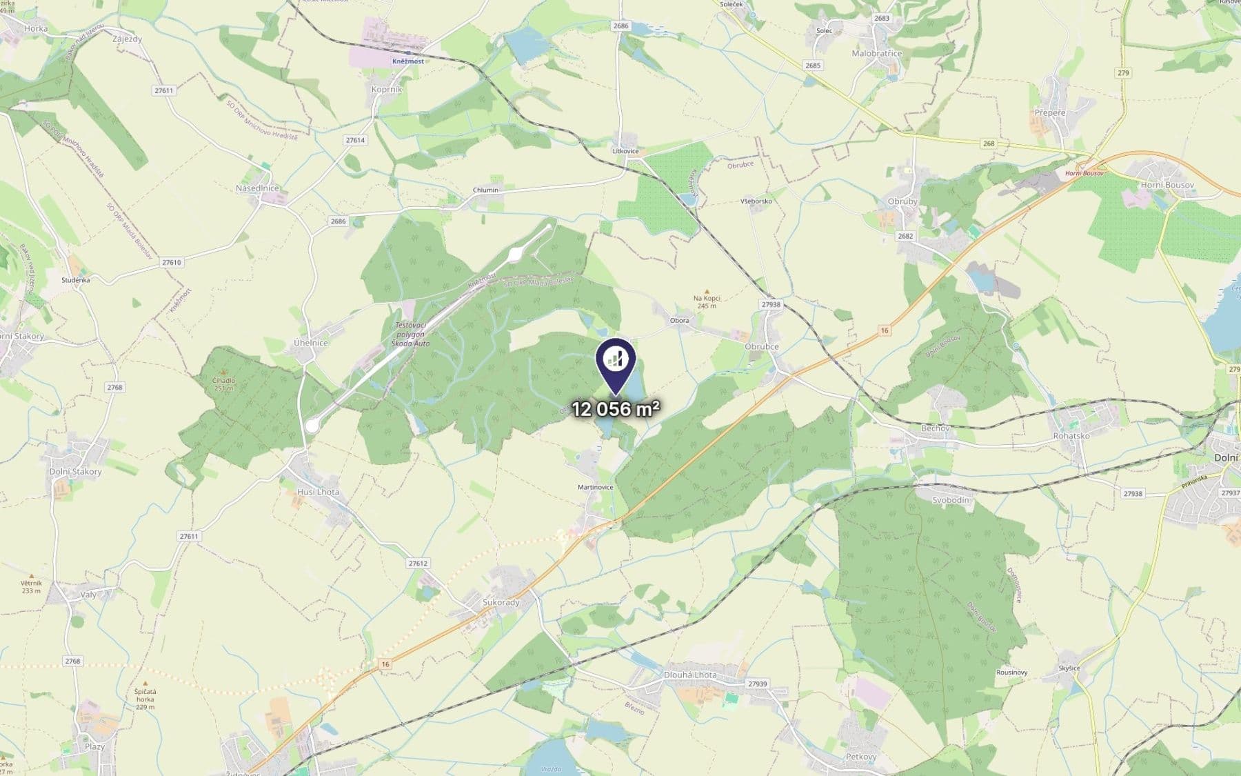 Prodej pozemku 12.056 m², Obrubce, Středočeský kraj Prodej pozemku 12.056 m², Obrubce, Středočeský kraj
