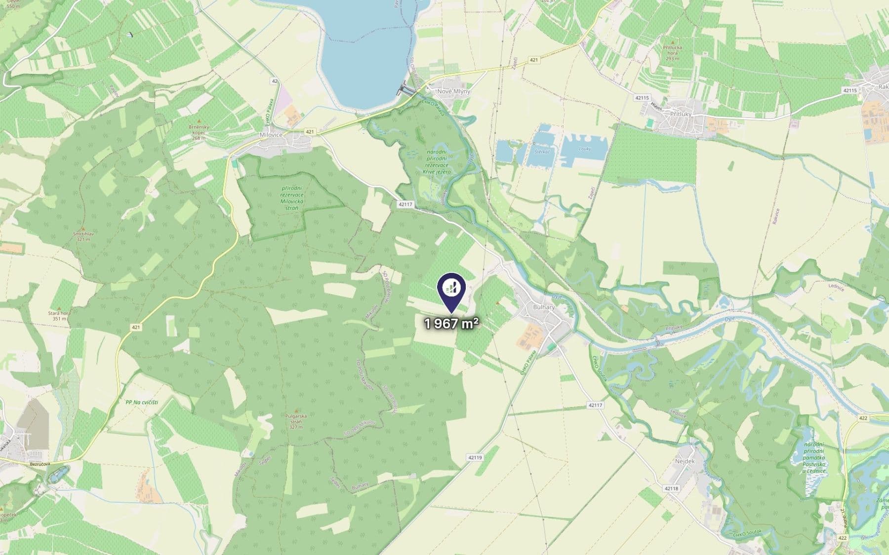 Prodej pozemku 1.967 m², Bulhary, Jihomoravský kraj Prodej pozemku 1.967 m², Bulhary, Jihomoravský kraj