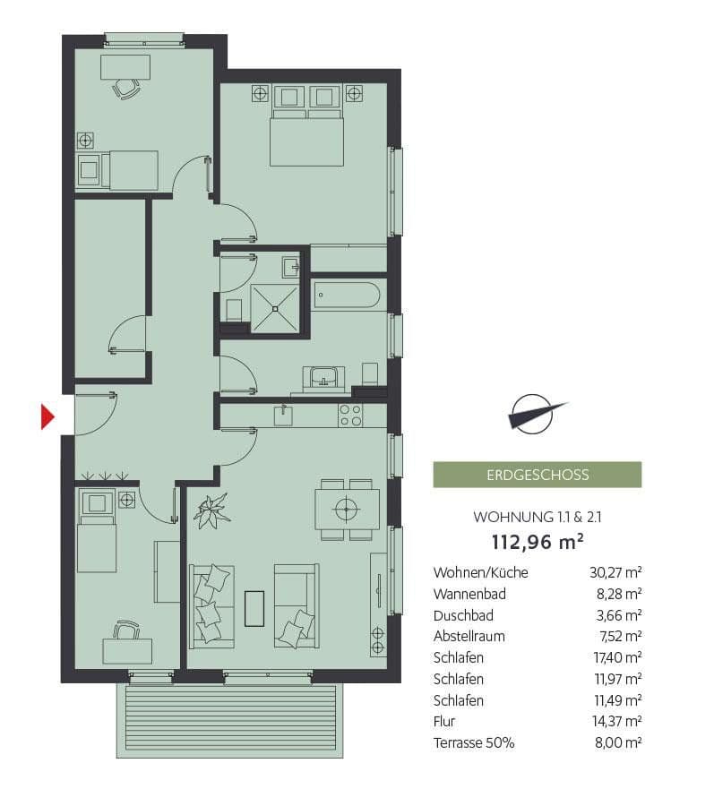 Prodej bytu 4+1 113 m², Straße am Berg 19, Bentwisch, Mecklenburg-Vorpommern Prodej bytu 4+1 113 m², Straße am Berg 19, Bentwisch, Mecklenburg-Vorpommern