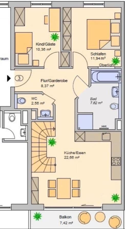 Prodej bytu 3+1 100 m², Lechrainstraße, Augsburg, Bavorsko Prodej bytu 3+1 100 m², Lechrainstraße, Augsburg, Bavorsko