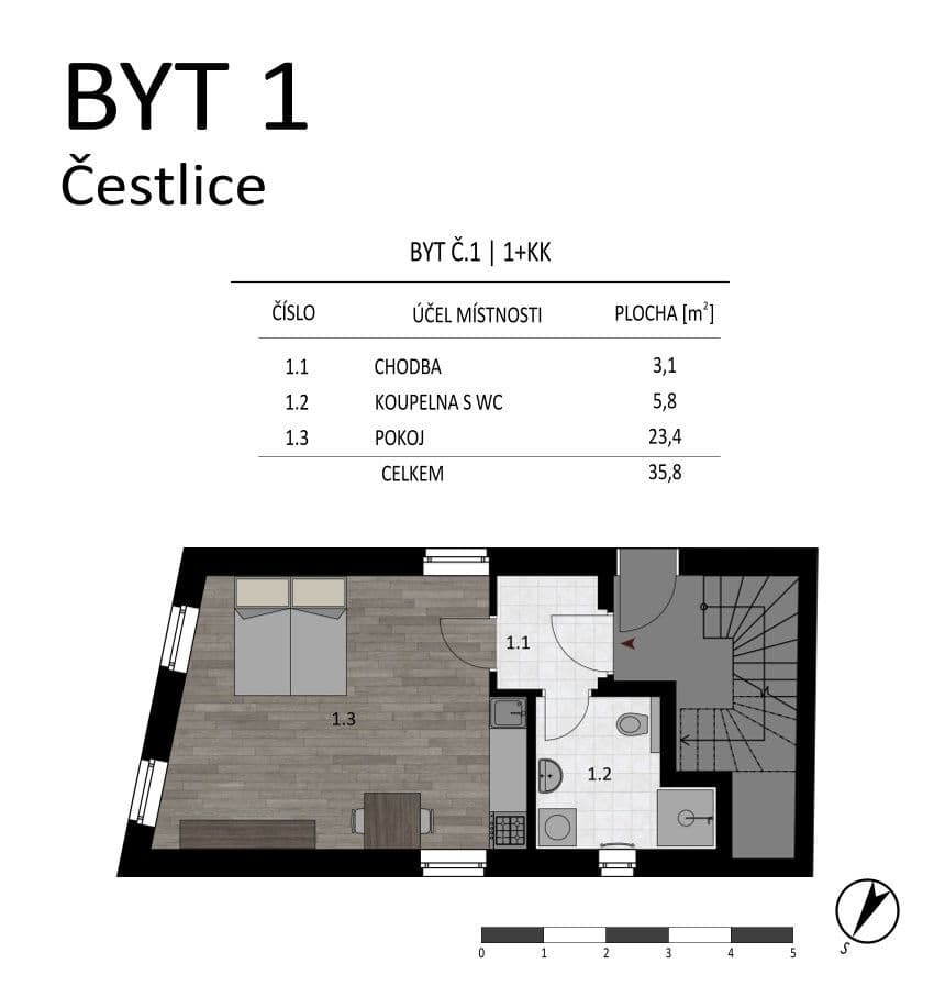 Pronájem bytu 1+kk 36 m², Lipová, Čestlice, Středočeský kraj Pronájem bytu 1+kk 36 m², Lipová, Čestlice, Středočeský kraj