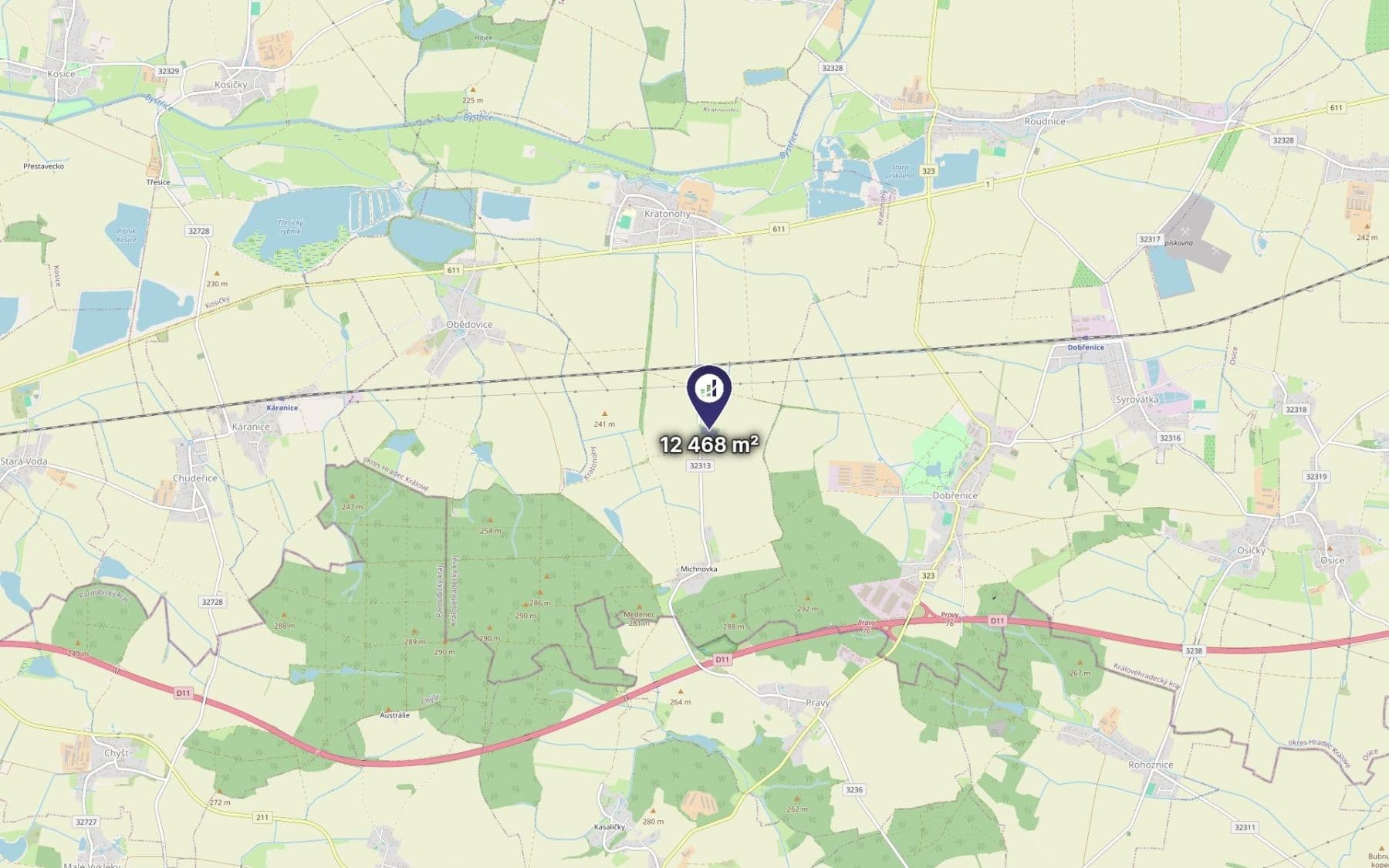 Prodej pozemku 2.771 m², Kratonohy, Královéhradecký kraj Prodej pozemku 2.771 m², Kratonohy, Královéhradecký kraj