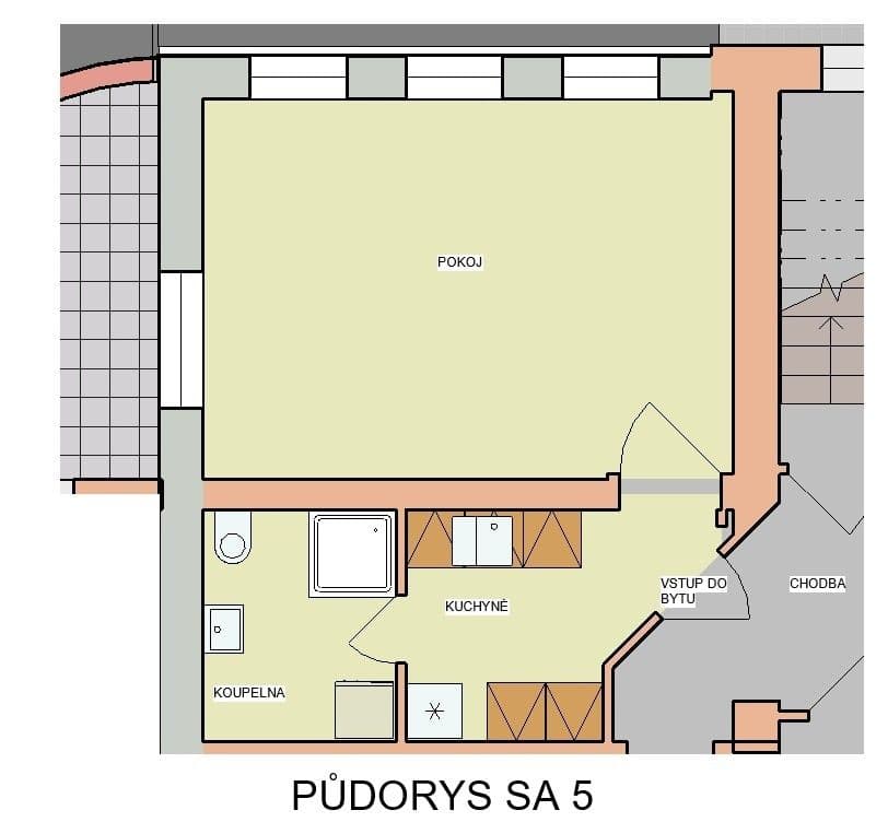 Pronájem bytu 1+1 33 m², Nad Santoškou, Praha, Praha Pronájem bytu 1+1 33 m², Nad Santoškou, Praha, Praha