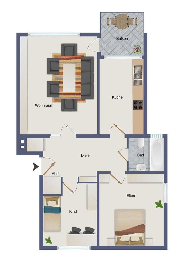 Prodej bytu 3+kk 70 m², Oberhausen, Severní Porýní-Vestfálsko Prodej bytu 3+kk 70 m², Oberhausen, Severní Porýní-Vestfálsko