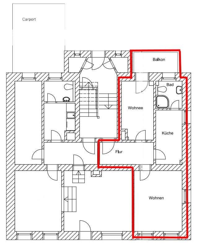 Pronájem bytu 2+1 43 m², Stötteritzer Landstraße 30, Leipzig, Sasko Pronájem bytu 2+1 43 m², Stötteritzer Landstraße 30, Leipzig, Sasko