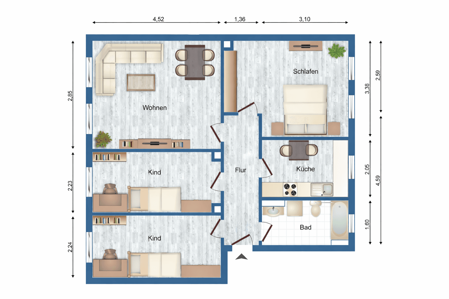 Pronájem bytu 4+1 68 m², Am Wald 5, Ziegendorf, Mecklenburg-Vorpommern Pronájem bytu 4+1 68 m², Am Wald 5, Ziegendorf, Mecklenburg-Vorpommern