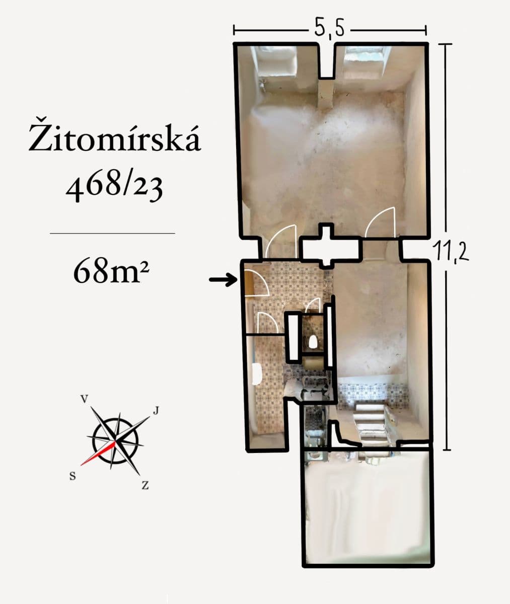 Pronájem bytu 2+kk 68 m², Žitomírská, Praha, Praha Pronájem bytu 2+kk 68 m², Žitomírská, Praha, Praha