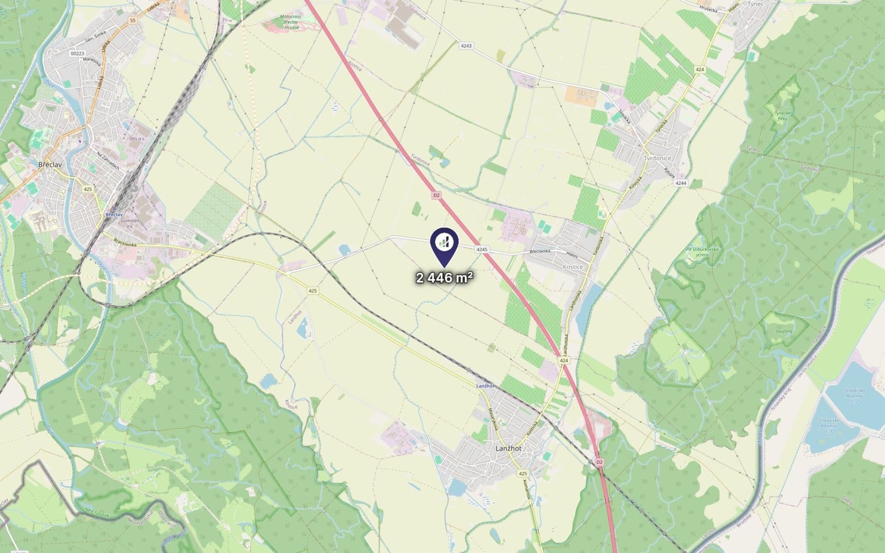Prodej pozemku 2.446 m², Kostice, Jihomoravský kraj Prodej pozemku 2.446 m², Kostice, Jihomoravský kraj