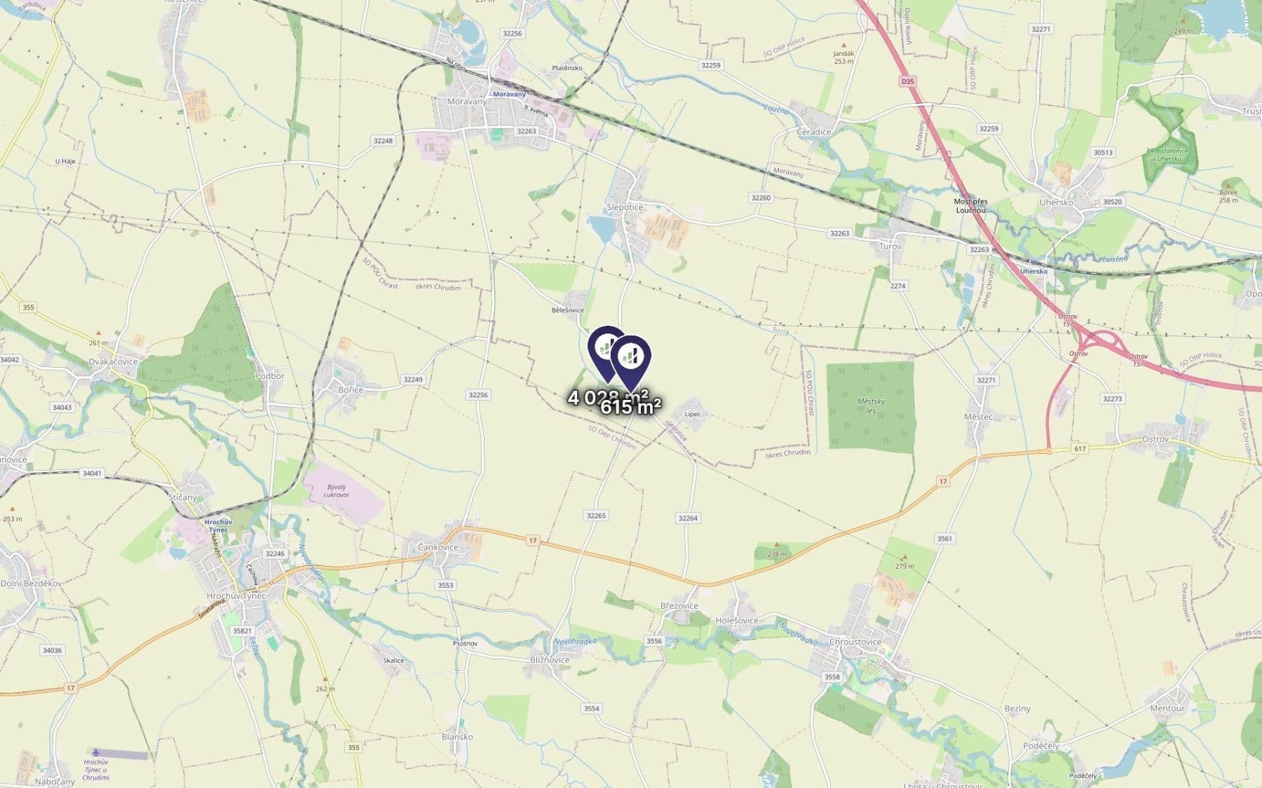 Prodej pozemku 580 m², Slepotice, Pardubický kraj Prodej pozemku 580 m², Slepotice, Pardubický kraj