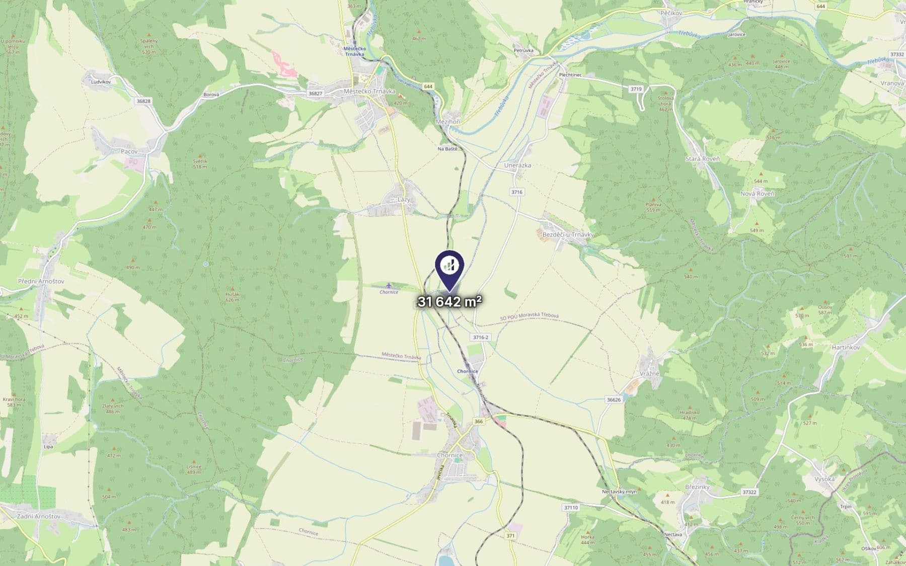 Prodej pozemku 31.642 m², Městečko Trnávka, Pardubický kraj Prodej pozemku 31.642 m², Městečko Trnávka, Pardubický kraj