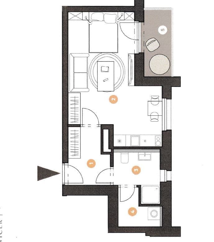 Pronájem bytu 1+kk 38 m², U Boroviček, Praha, Praha Pronájem bytu 1+kk 38 m², U Boroviček, Praha, Praha