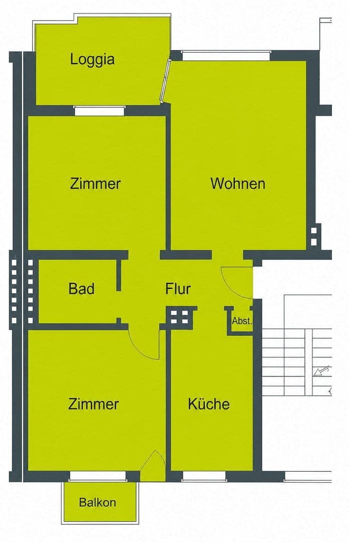 Pronájem bytu 3+1 63 m², Röblingweg 4, Hannover, Dolní Sasko Pronájem bytu 3+1 63 m², Röblingweg 4, Hannover, Dolní Sasko