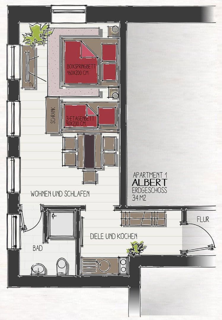 Pronájem bytu 2+1 54 m², Schwerin, Mecklenburg-Vorpommern Pronájem bytu 2+1 54 m², Schwerin, Mecklenburg-Vorpommern