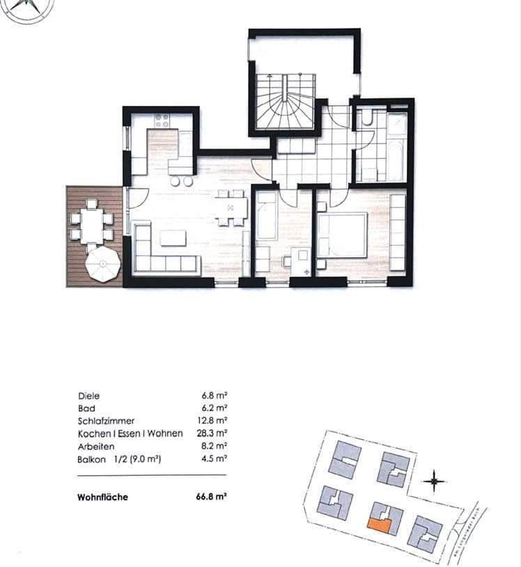 Pronájem bytu 2+kk 67 m², Am Langwieder Bach 21 b, München, Bavorsko Pronájem bytu 2+kk 67 m², Am Langwieder Bach 21 b, München, Bavorsko