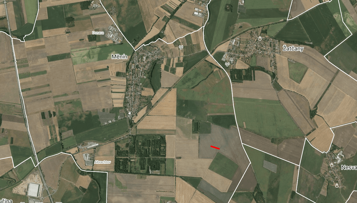 Prodej pozemku 2.197 m², Měnín, Jihomoravský kraj Prodej pozemku 2.197 m², Měnín, Jihomoravský kraj
