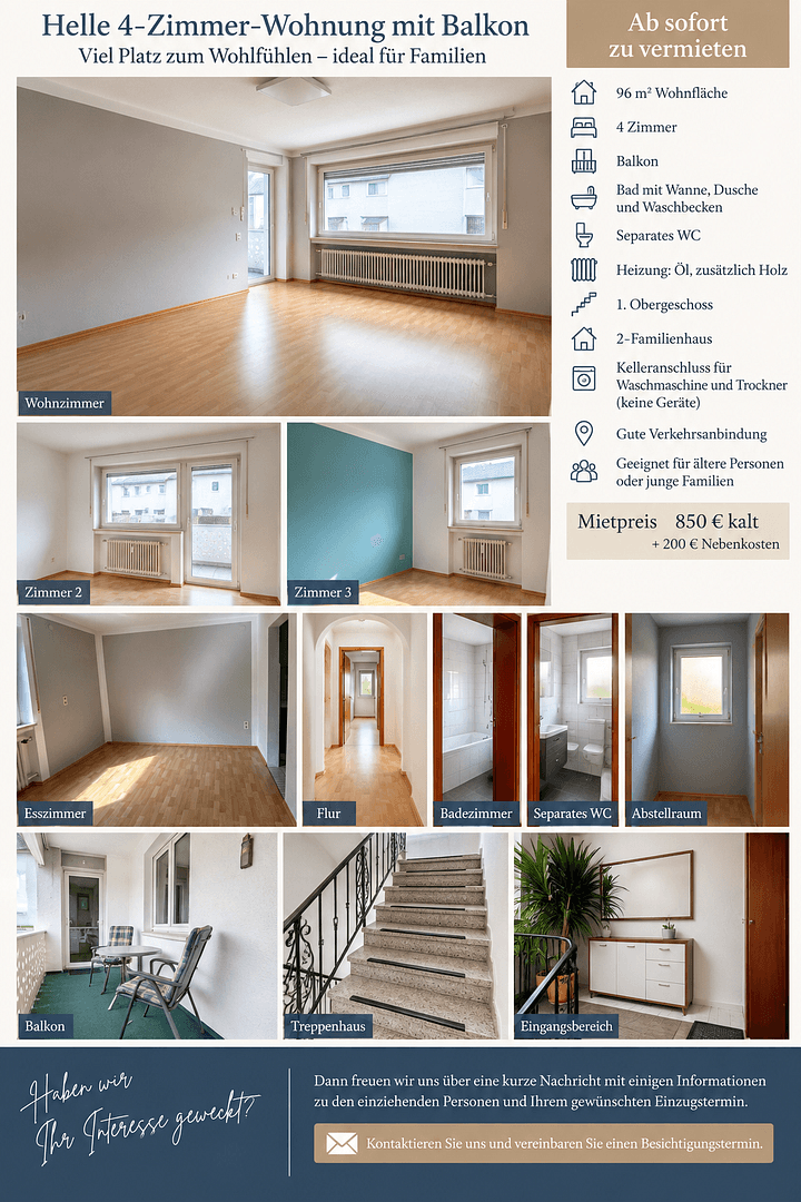 Pronájem bytu 4+1 96 m², Nalser Straße 36, Kronach, Bavorsko Pronájem bytu 4+1 96 m², Nalser Straße 36, Kronach, Bavorsko