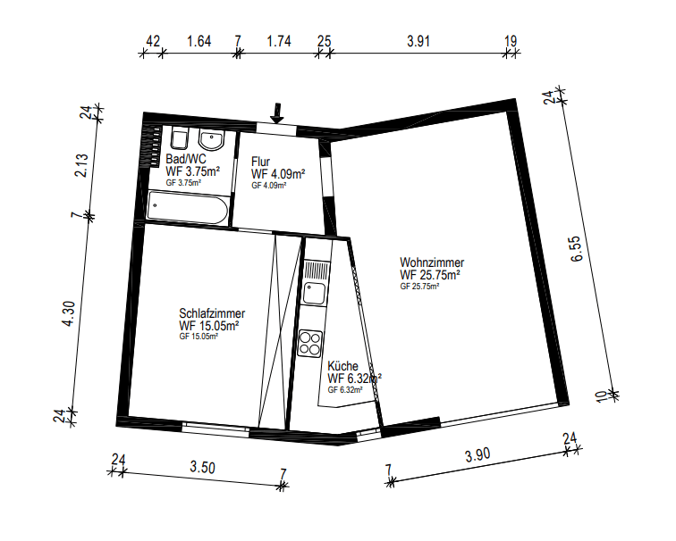 Prodej bytu 2+1 55 m², München, Bavorsko Prodej bytu 2+1 55 m², München, Bavorsko