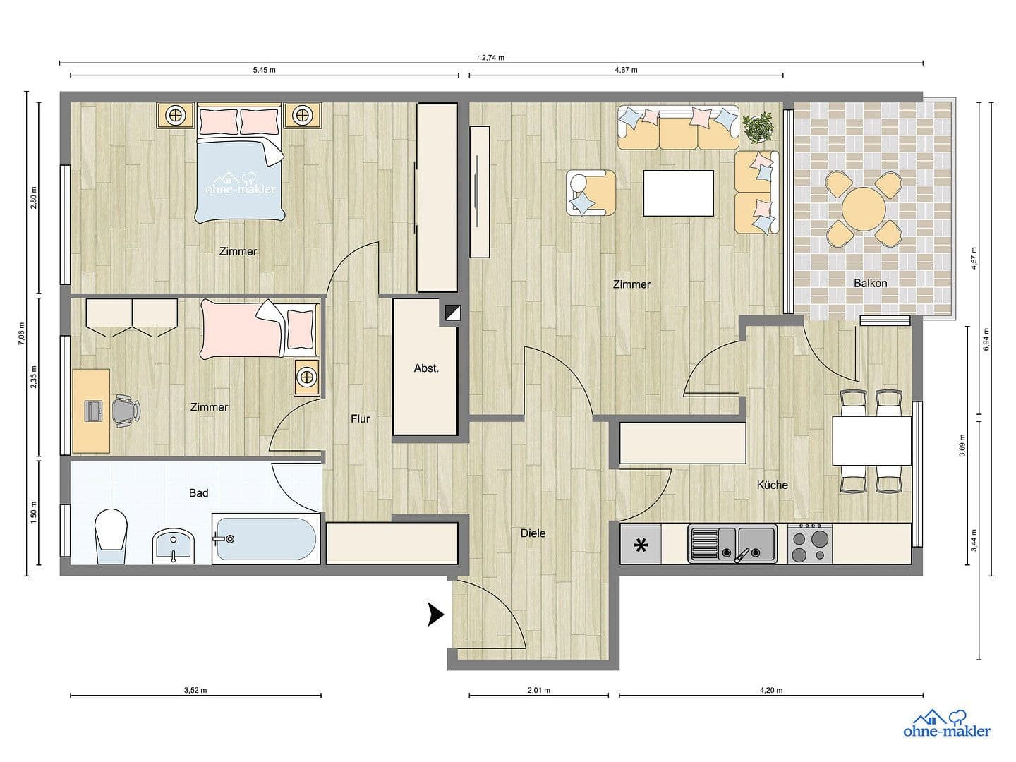 Prodej bytu 2+kk 78 m², Fritz-Werner-Straße 3, Berlin, Berlín Prodej bytu 2+kk 78 m², Fritz-Werner-Straße 3, Berlin, Berlín