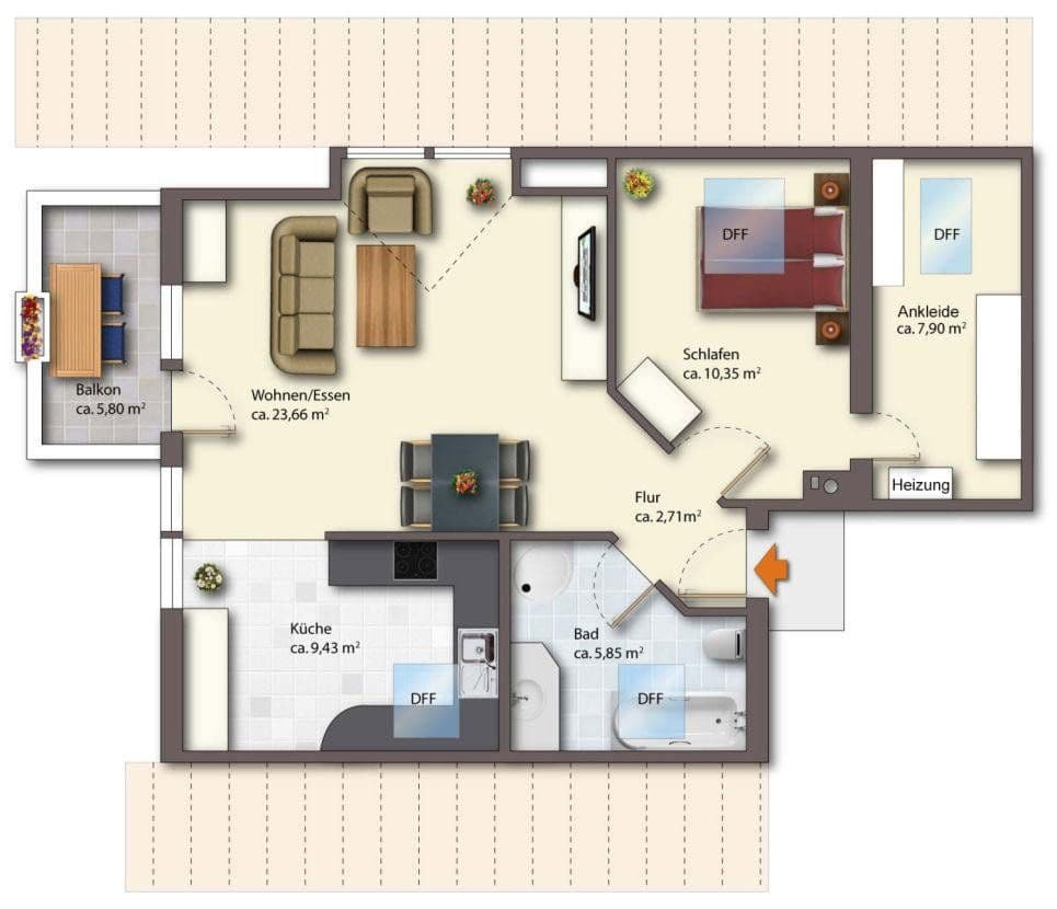 Prodej bytu 2+1 62 m², Nackenheim, Porýní-Falc Prodej bytu 2+1 62 m², Nackenheim, Porýní-Falc