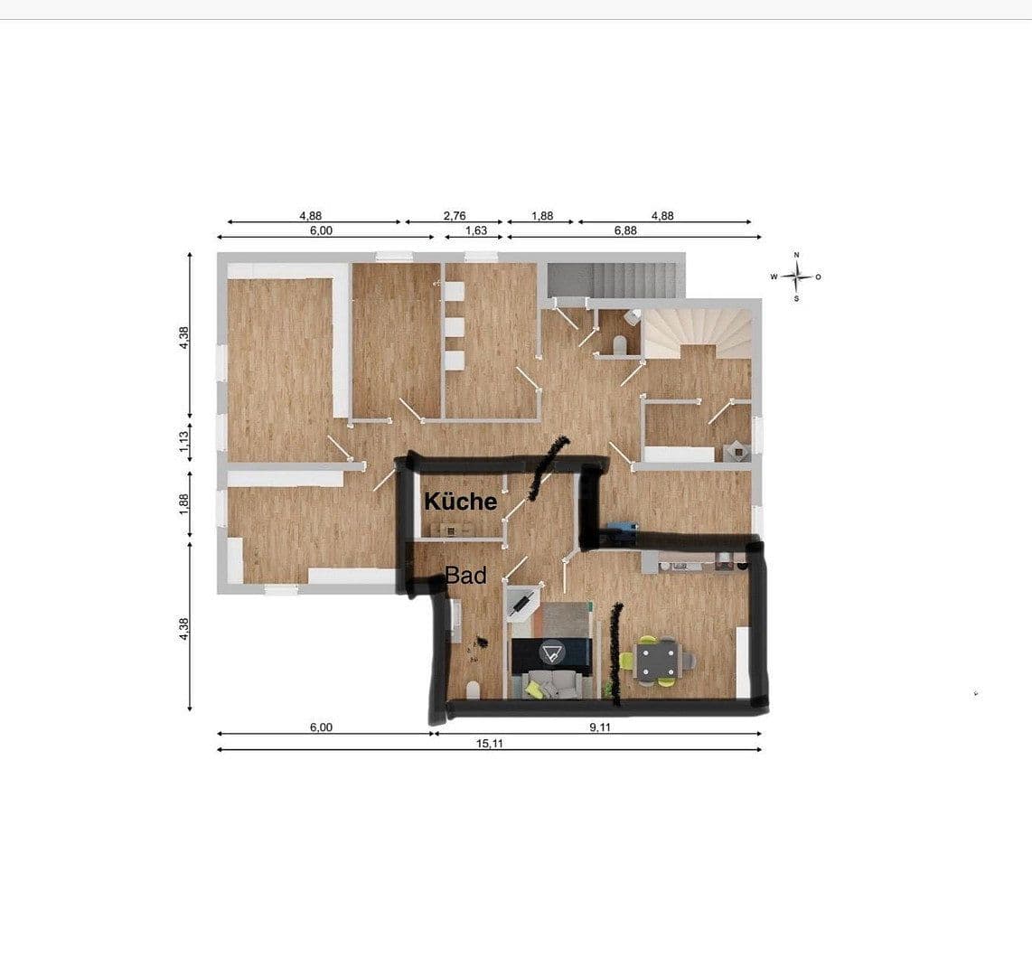 Pronájem bytu 1+1 39 m², Schlehenweg 2, Brandis, Sasko Pronájem bytu 1+1 39 m², Schlehenweg 2, Brandis, Sasko