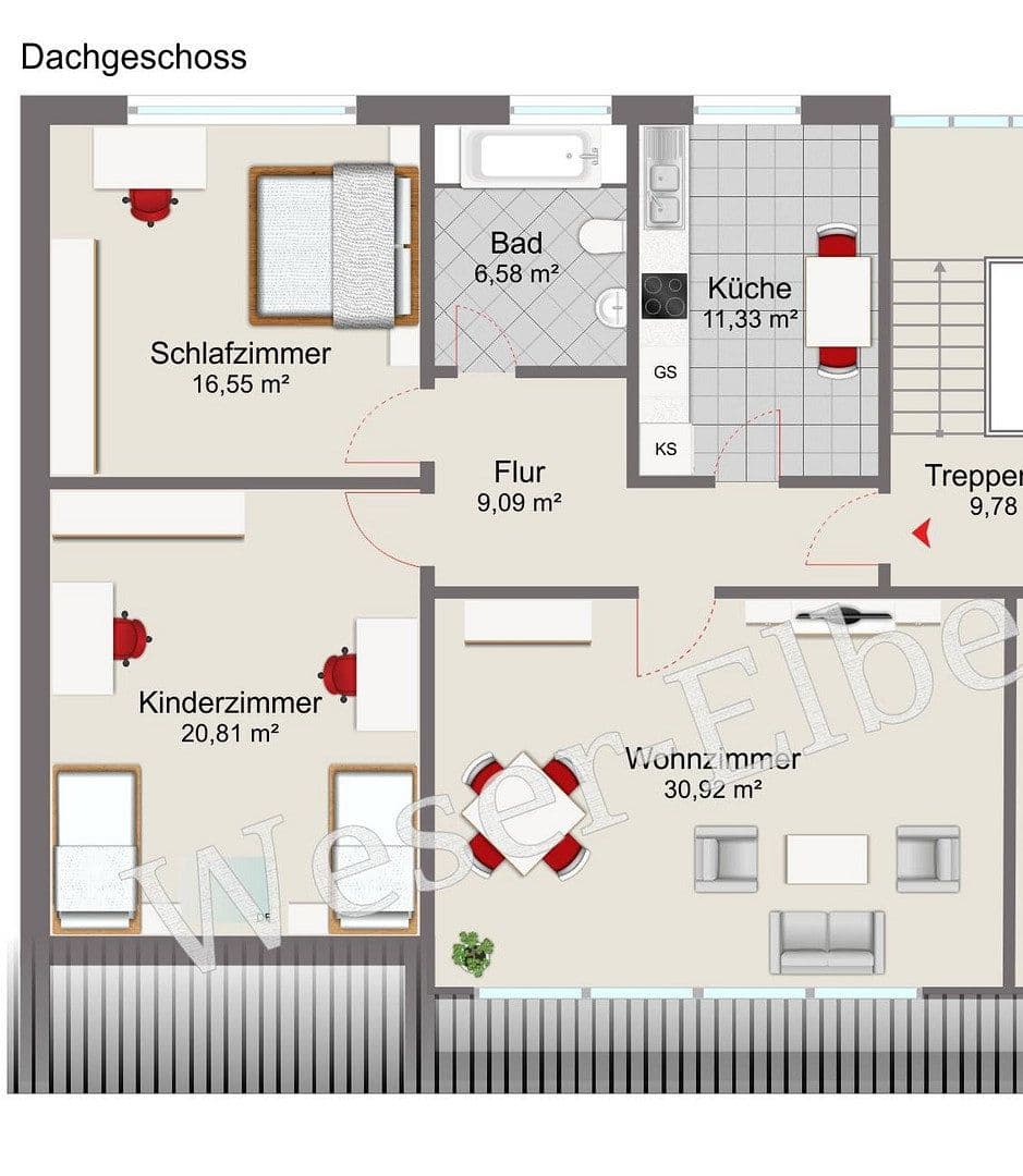 Pronájem bytu 3+1 95 m², Bremerhaven, Bremen Pronájem bytu 3+1 95 m², Bremerhaven, Bremen