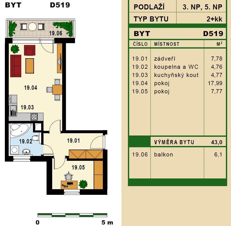 Pronájem bytu 2+kk 49 m², Hornoměcholupská, Praha, Praha Pronájem bytu 2+kk 49 m², Hornoměcholupská, Praha, Praha