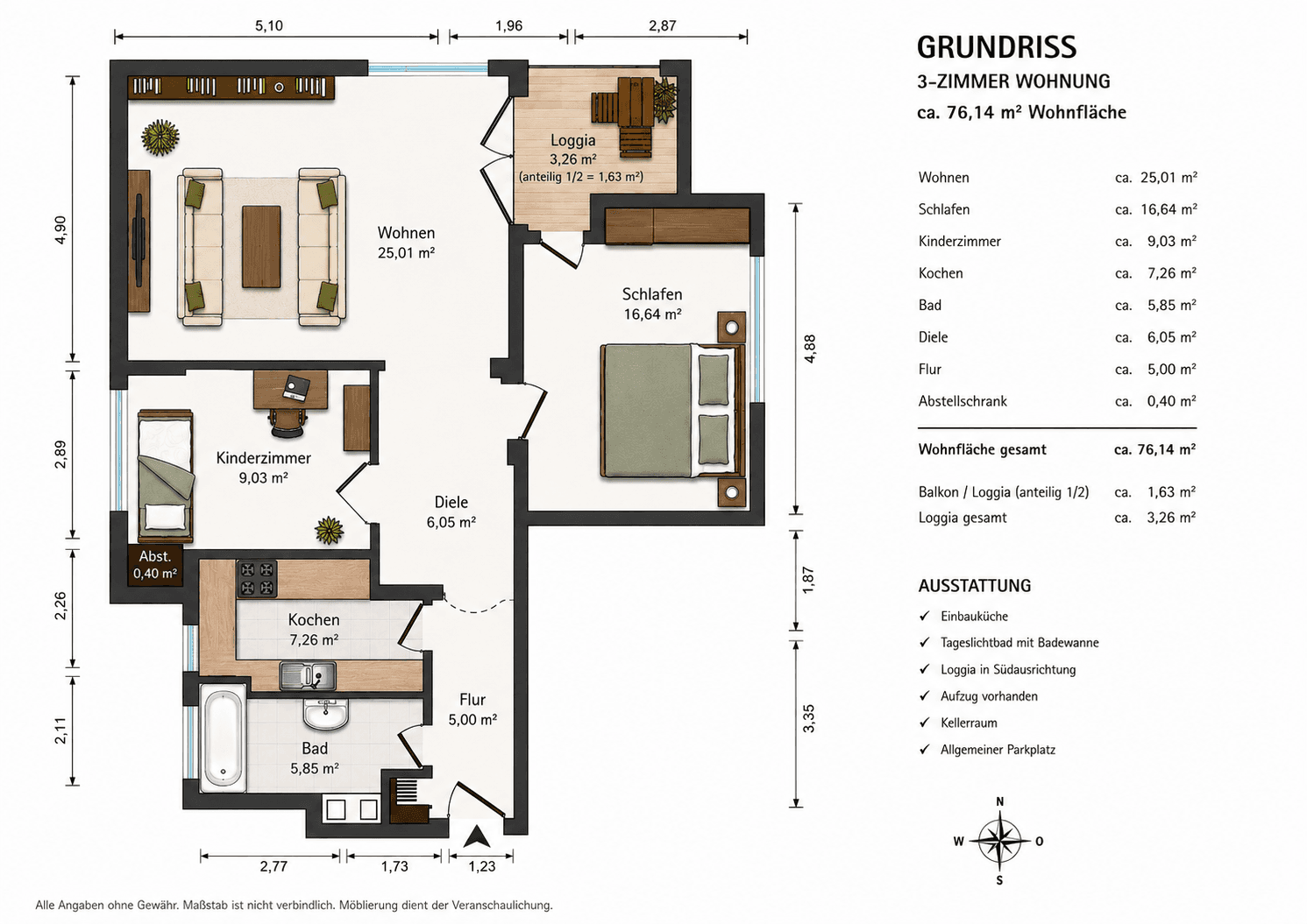 Pronájem bytu 3+1 77 m², Akademiestraße 27, Hanau, Hessen Pronájem bytu 3+1 77 m², Akademiestraße 27, Hanau, Hessen