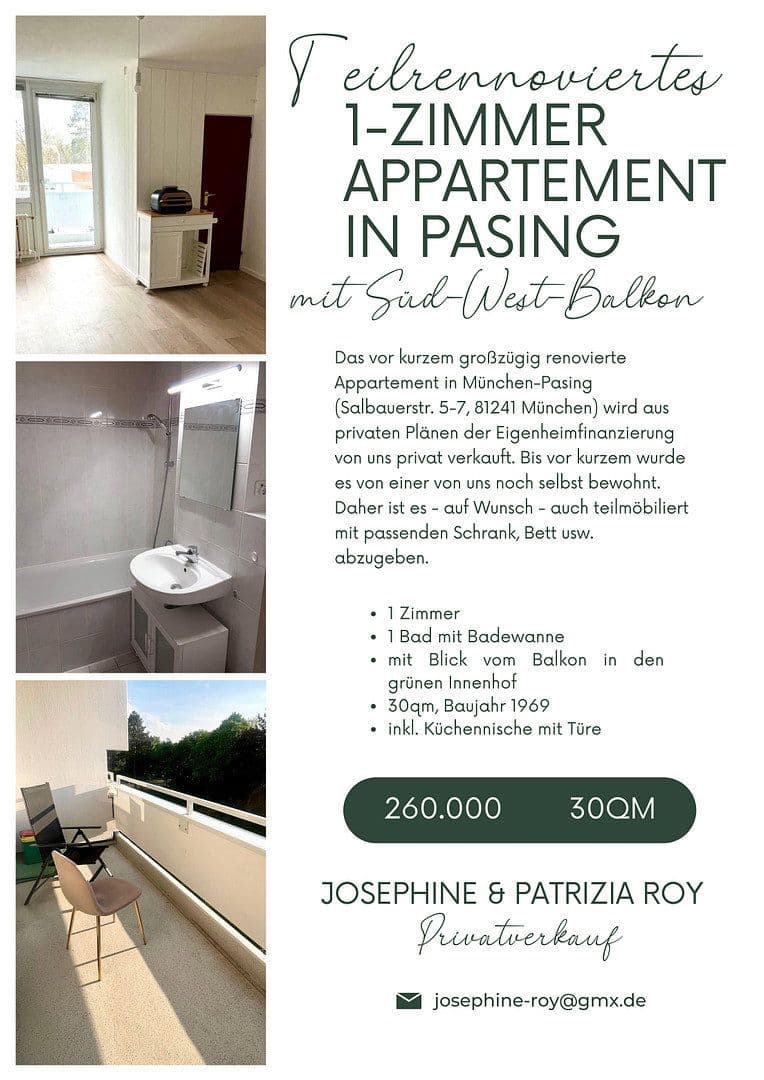 Prodej bytu 1+1 30 m², Salbauerstraße 7, München, Bavorsko Prodej bytu 1+1 30 m², Salbauerstraße 7, München, Bavorsko