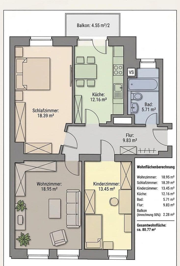 Prodej bytu 3+1 81 m², Agricolastr., Chemnitz, Sasko Prodej bytu 3+1 81 m², Agricolastr., Chemnitz, Sasko