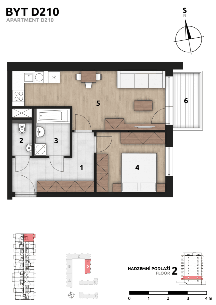Prodej bytu 2+kk 48 m², U Továren, Praha, Praha Prodej bytu 2+kk 48 m², U Továren, Praha, Praha