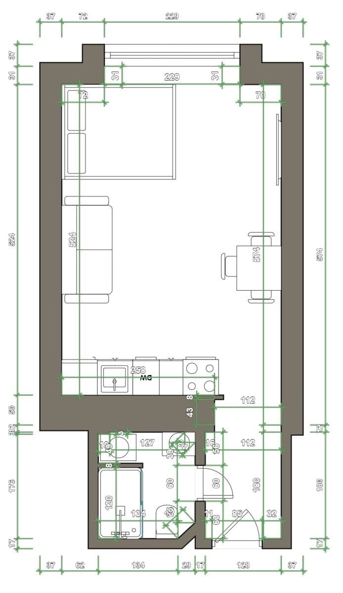 Pronájem bytu 1+kk 27 m², Žerotínova, Praha, Praha Pronájem bytu 1+kk 27 m², Žerotínova, Praha, Praha