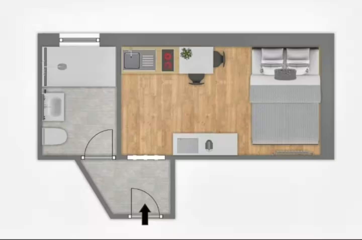 Pronájem bytu 1+1 20 m², Ludwigshafen am Rhein, Porýní-Falc Pronájem bytu 1+1 20 m², Ludwigshafen am Rhein, Porýní-Falc