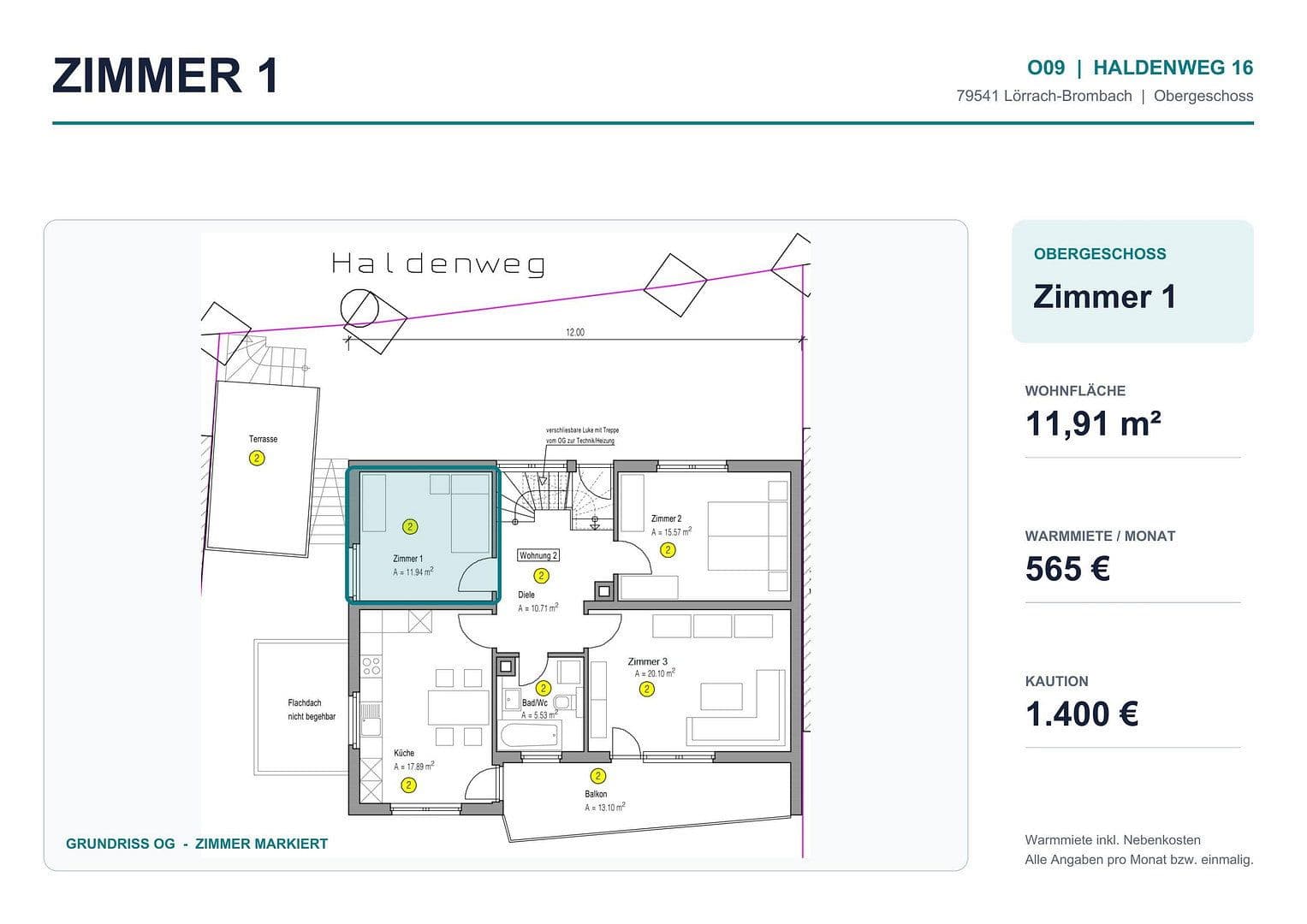 Pronájem bytu 17 m², Haldenweg 16, Lörrach, Bádensko-Württembersko Pronájem bytu 17 m², Haldenweg 16, Lörrach, Bádensko-Württembersko