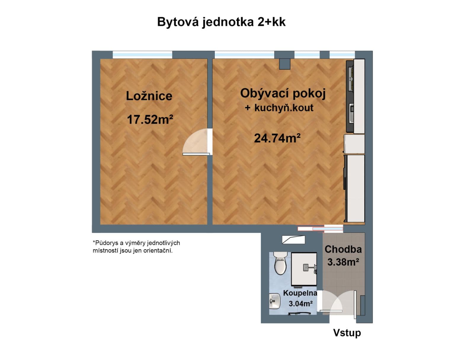 Pronájem bytu 2+kk 48 m², Františka Kadlece, Praha, Praha Pronájem bytu 2+kk 48 m², Františka Kadlece, Praha, Praha