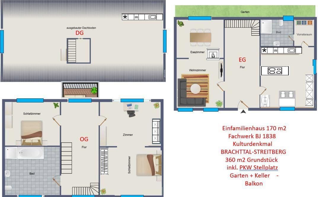 Pronájem domu 170 m², pozemek 345 m², Brachttal, Hessen Pronájem domu 170 m², pozemek 345 m², Brachttal, Hessen