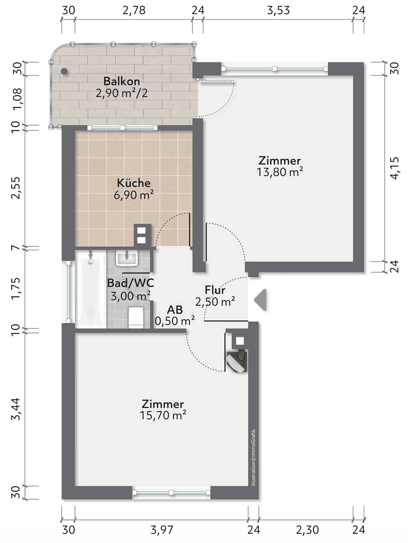 Pronájem bytu 2+1 44 m², Gerhart-Hauptmann-Str. 13b, Heidelberg, Bádensko-Württembersko Pronájem bytu 2+1 44 m², Gerhart-Hauptmann-Str. 13b, Heidelberg, Bádensko-Württembersko
