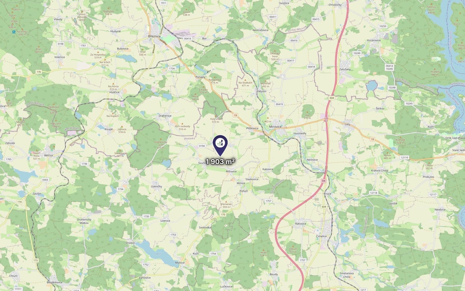 Prodej pozemku 1.903 m², Mirovice, Jihočeský kraj Prodej pozemku 1.903 m², Mirovice, Jihočeský kraj