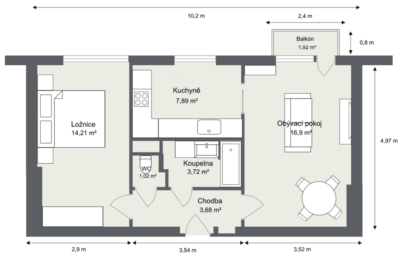 Pronájem bytu 2+1 50 m², U Blaženky, Praha, Praha Pronájem bytu 2+1 50 m², U Blaženky, Praha, Praha