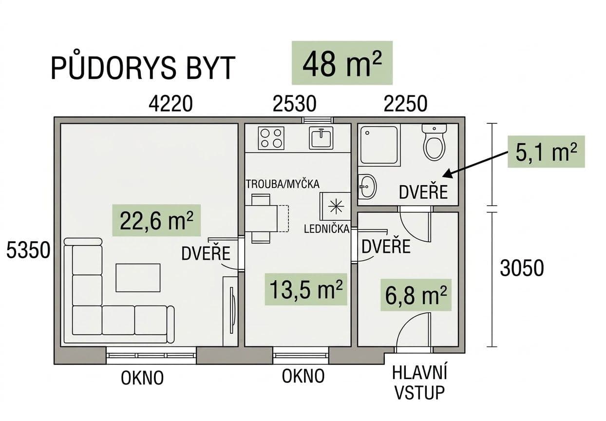 Pronájem bytu 1+1 48 m², Pekařská, Lednice, Jihomoravský kraj Pronájem bytu 1+1 48 m², Pekařská, Lednice, Jihomoravský kraj