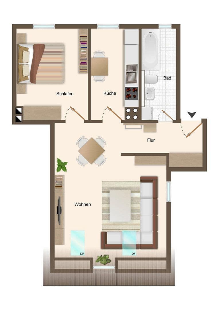 Pronájem bytu 2+1 57 m², Wallstraße 61, Schwerin, Mecklenburg-Vorpommern Pronájem bytu 2+1 57 m², Wallstraße 61, Schwerin, Mecklenburg-Vorpommern