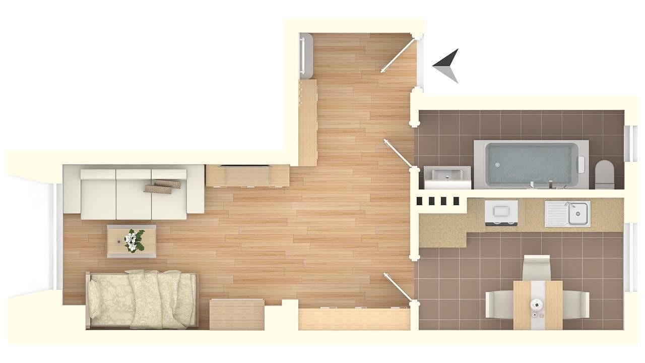 Pronájem bytu 1+1 34 m², Wallstraße 61, Schwerin, Mecklenburg-Vorpommern Pronájem bytu 1+1 34 m², Wallstraße 61, Schwerin, Mecklenburg-Vorpommern