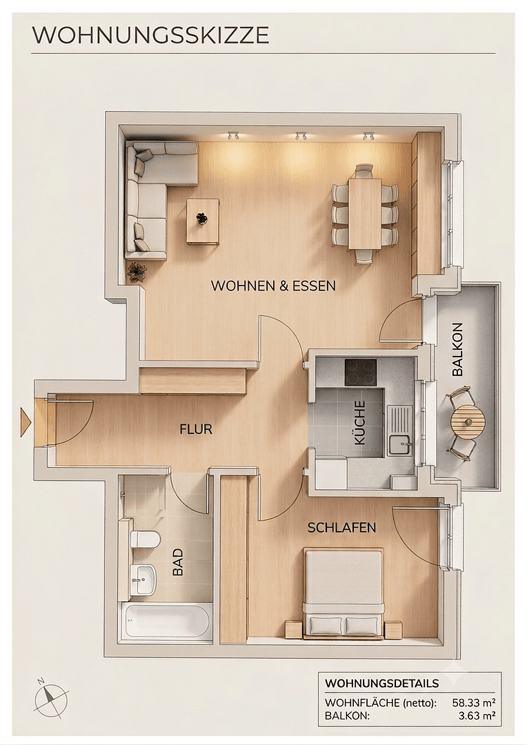 Prodej bytu 2+1 59 m², München, Bavorsko Prodej bytu 2+1 59 m², München, Bavorsko