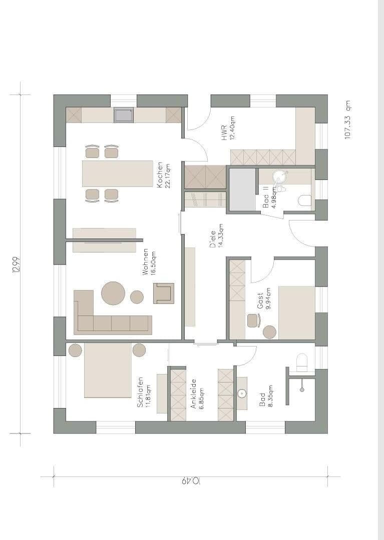 Prodej domu 107 m², pozemek 520 m², Ihlow, Dolní Sasko Prodej domu 107 m², pozemek 520 m², Ihlow, Dolní Sasko
