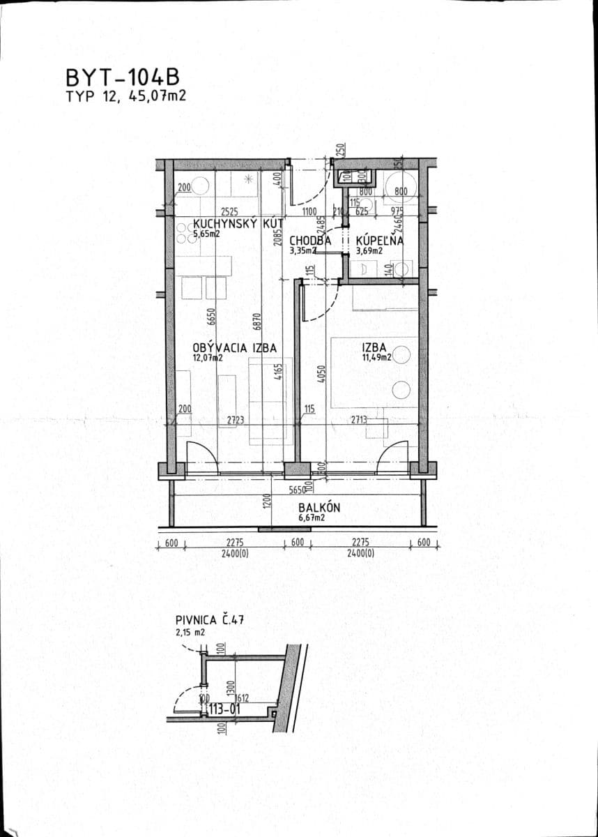 Prodej bytu 2+1 45 m², L. Novomeského, Martin, Žilinský kraj Prodej bytu 2+1 45 m², L. Novomeského, Martin, Žilinský kraj