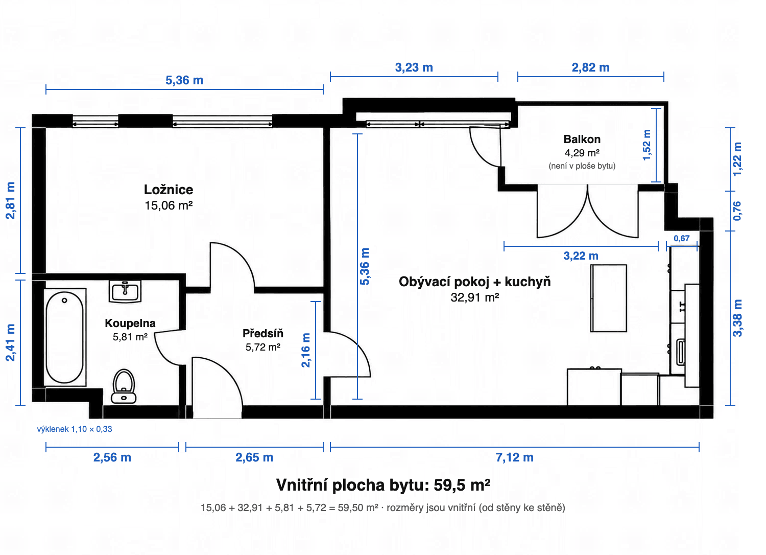 Prodej bytu 2+kk 59 m², Moskevská, Praha, Praha Prodej bytu 2+kk 59 m², Moskevská, Praha, Praha