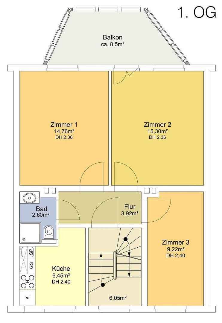 Pronájem bytu 3+1 67 m², Königsberger Straße 83, Wolfsburg, Dolní Sasko Pronájem bytu 3+1 67 m², Königsberger Straße 83, Wolfsburg, Dolní Sasko