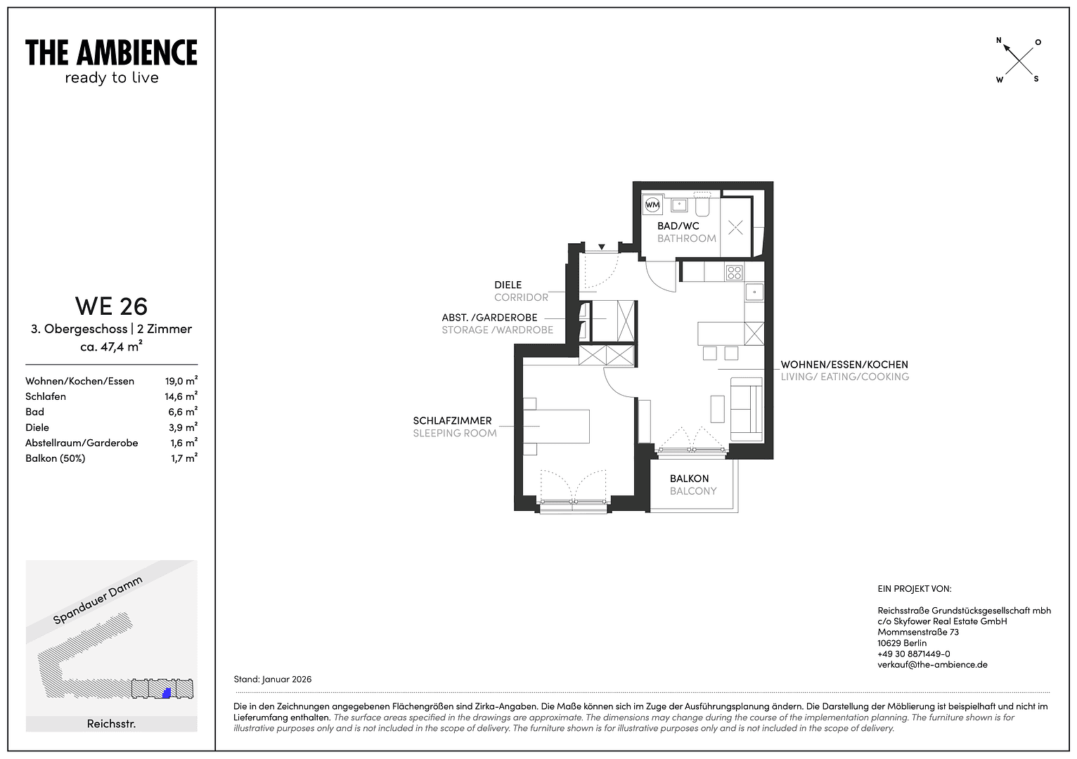 Pronájem bytu 2+1 48 m², Reichsstraße 56, Berlin, Berlín Pronájem bytu 2+1 48 m², Reichsstraße 56, Berlin, Berlín